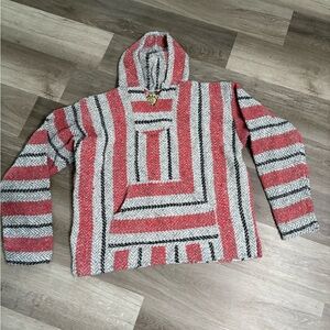 Geometric Patterned Red and Gray Men's Sweater